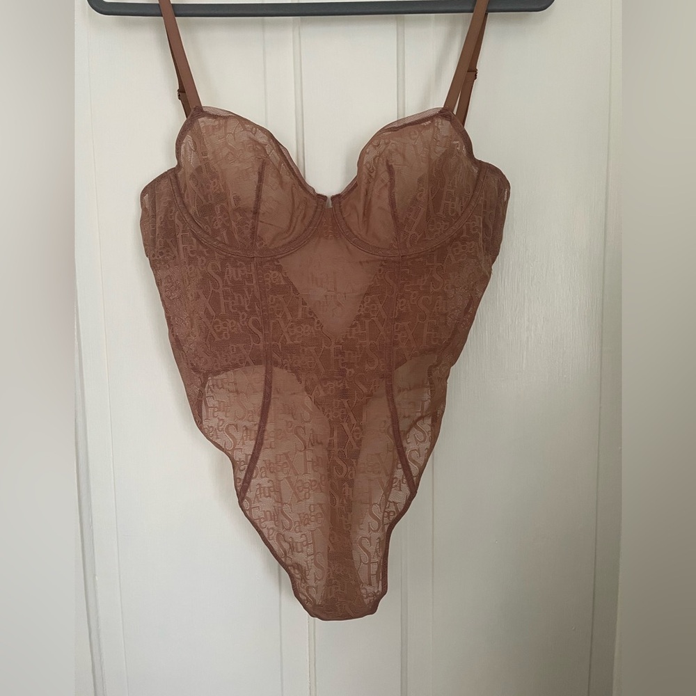 Savage X Fenty Nude Logo Thong Bodysuit